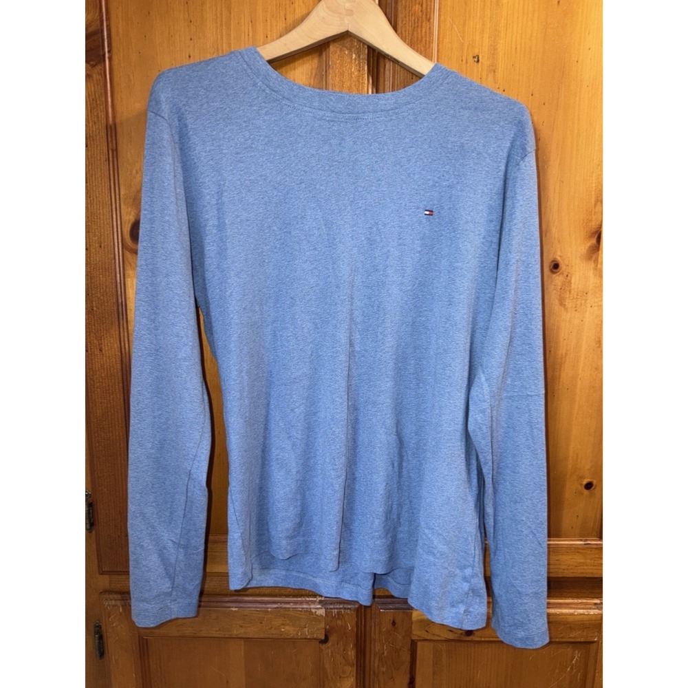 Tommy Hilfiger Shirt Long Sleeve Flag Logo Tee Top Blue Women's XXL 2XL NWOT